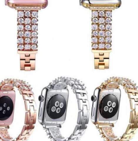 JewelTech 7 - Women Apple Watch Strap - Bold Design and Zircon Studded