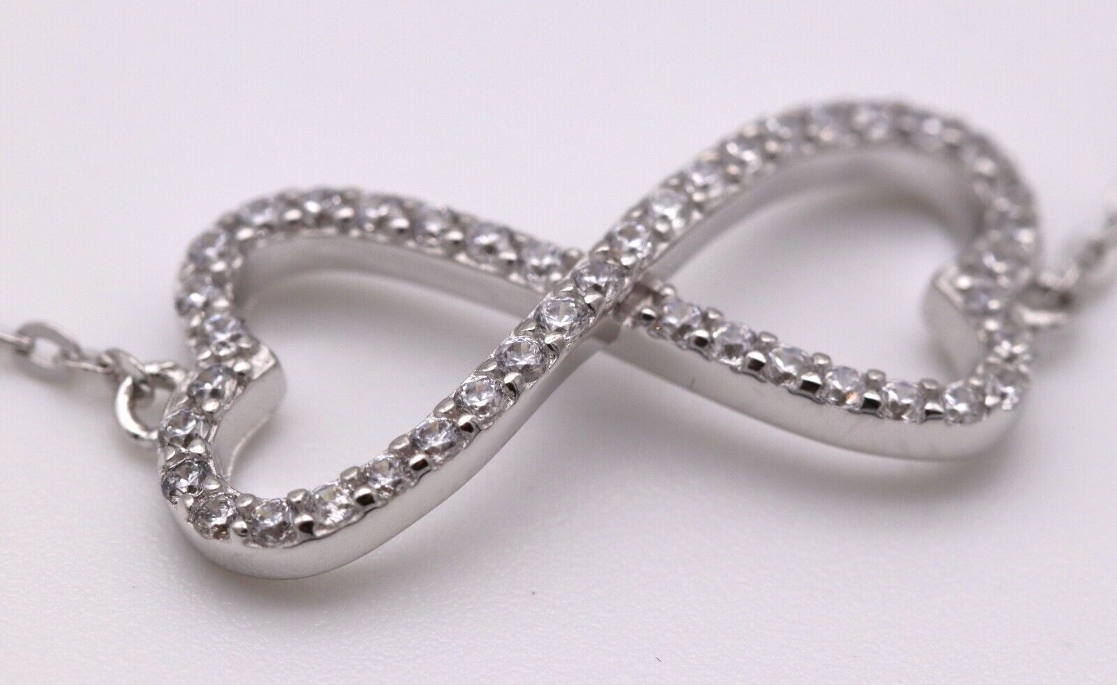 Sterling Silver Infinity Heart Cubic Zirconia Bracelet