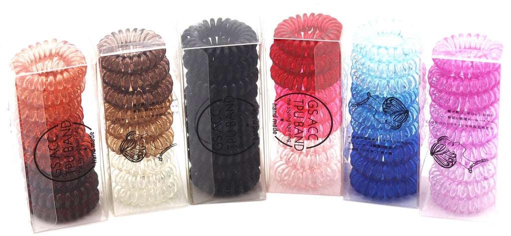 Spiral Hair Ties - Combo: 6 Boxes Of 9 PC Set