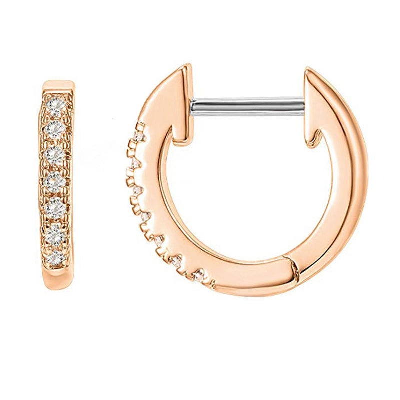 14 K Gold Plated Cubic Zirconia Cuff Earrings