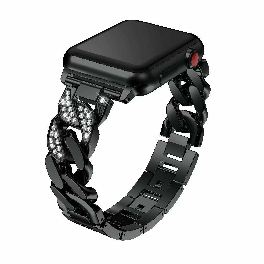 JewelTech 4 - Women Apple Watch Strap - Braided Pattern and Zircon Studded