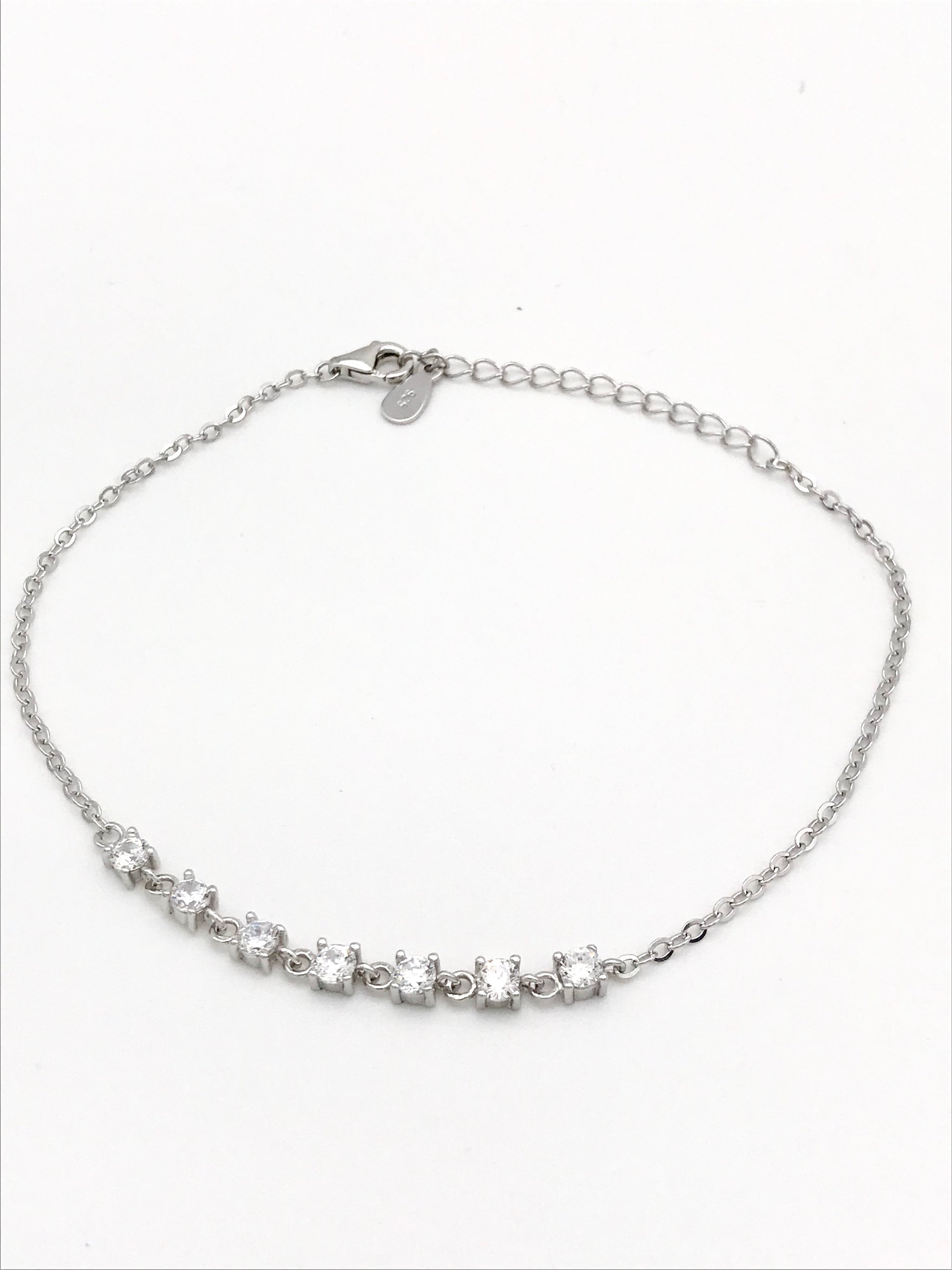 Sterling Silver Elegant Clear Cubic Zirconia Bracelet