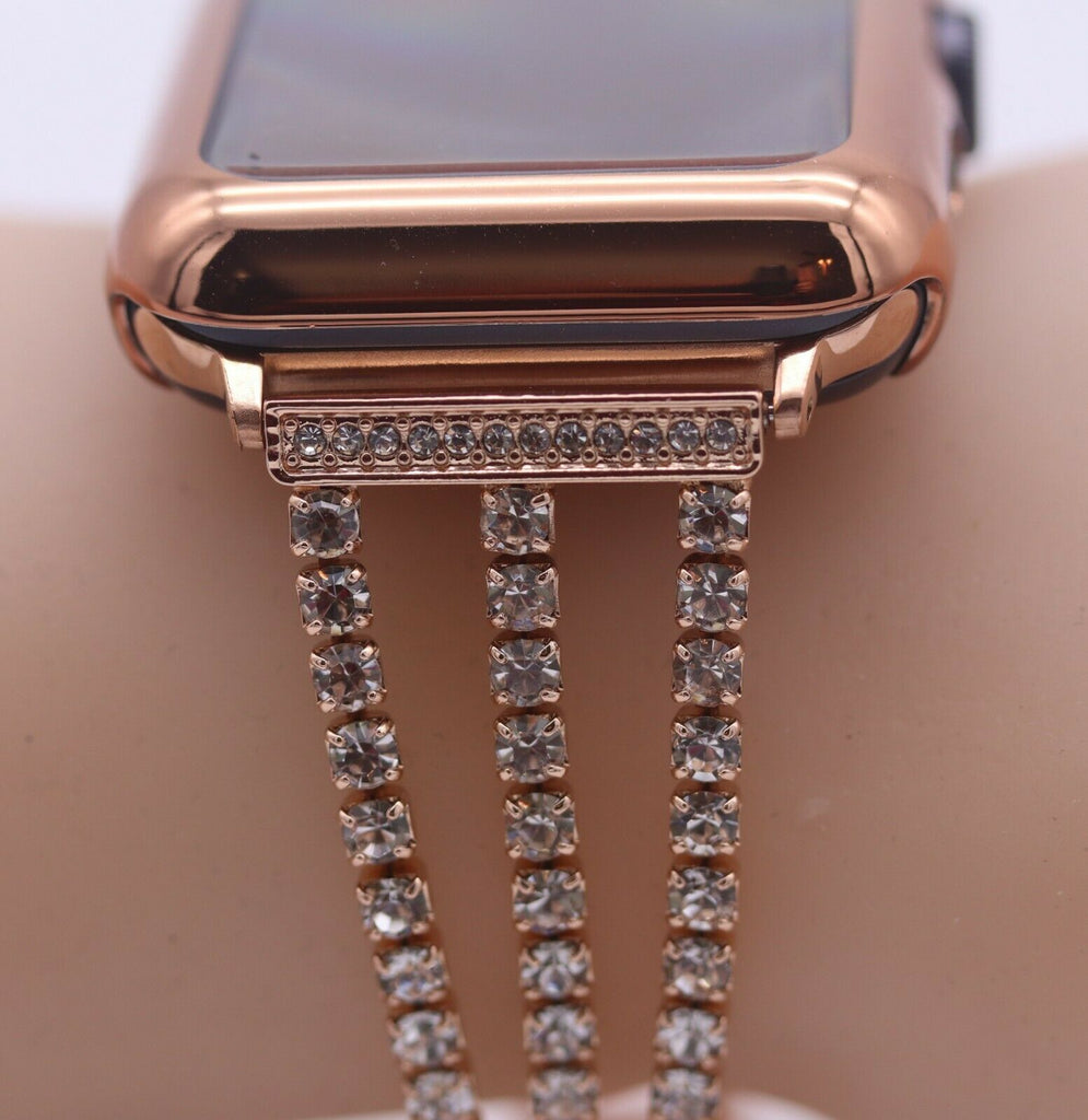 JewelTech 3 - 3 Strand Apple Watch Strap studded with Zircon Crystals