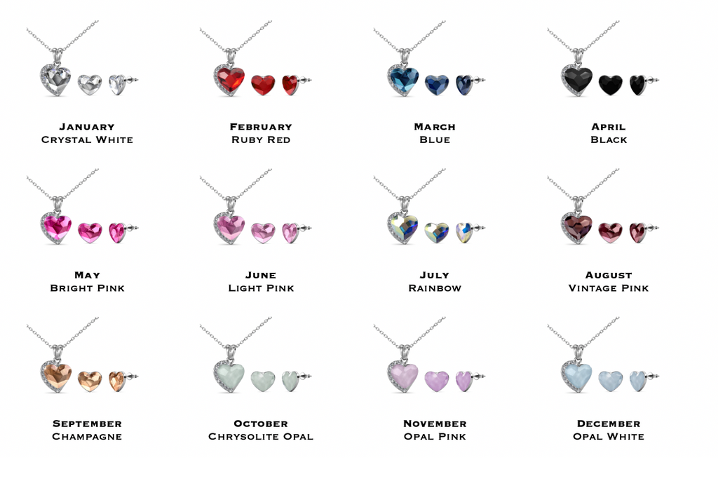 Destiny Majestic Heart Pendant, Necklace and Earrings set with Genuine Swarovski Crystals