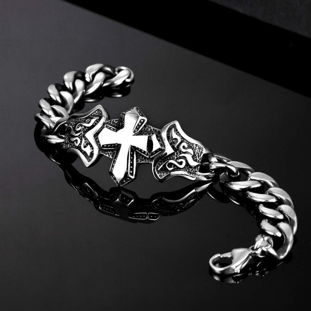 Emblem - Theme based Men's link Stainless Steel Bracelet
