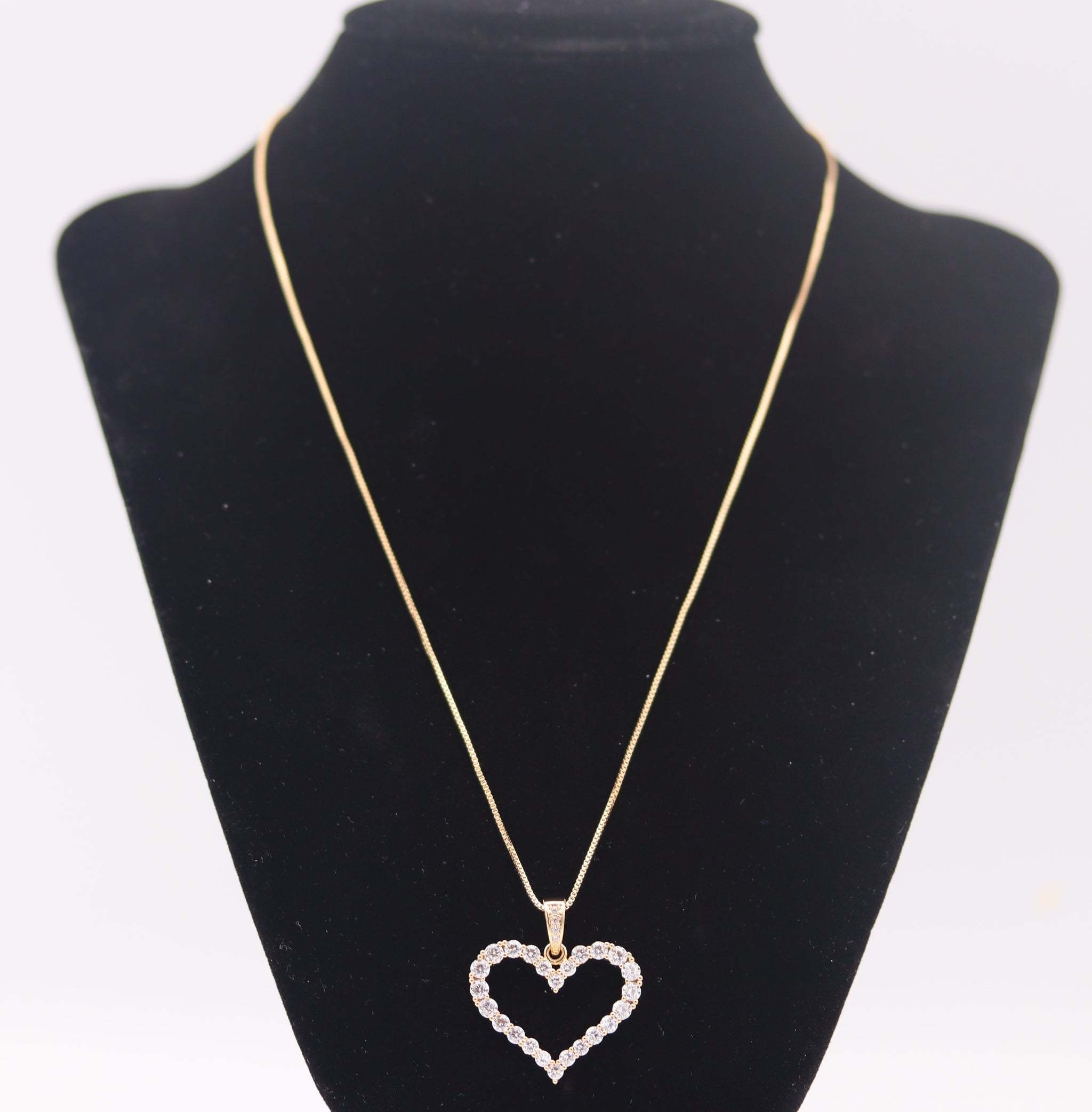 Cubic Zirconia Heart Necklace - Gold and Silver options