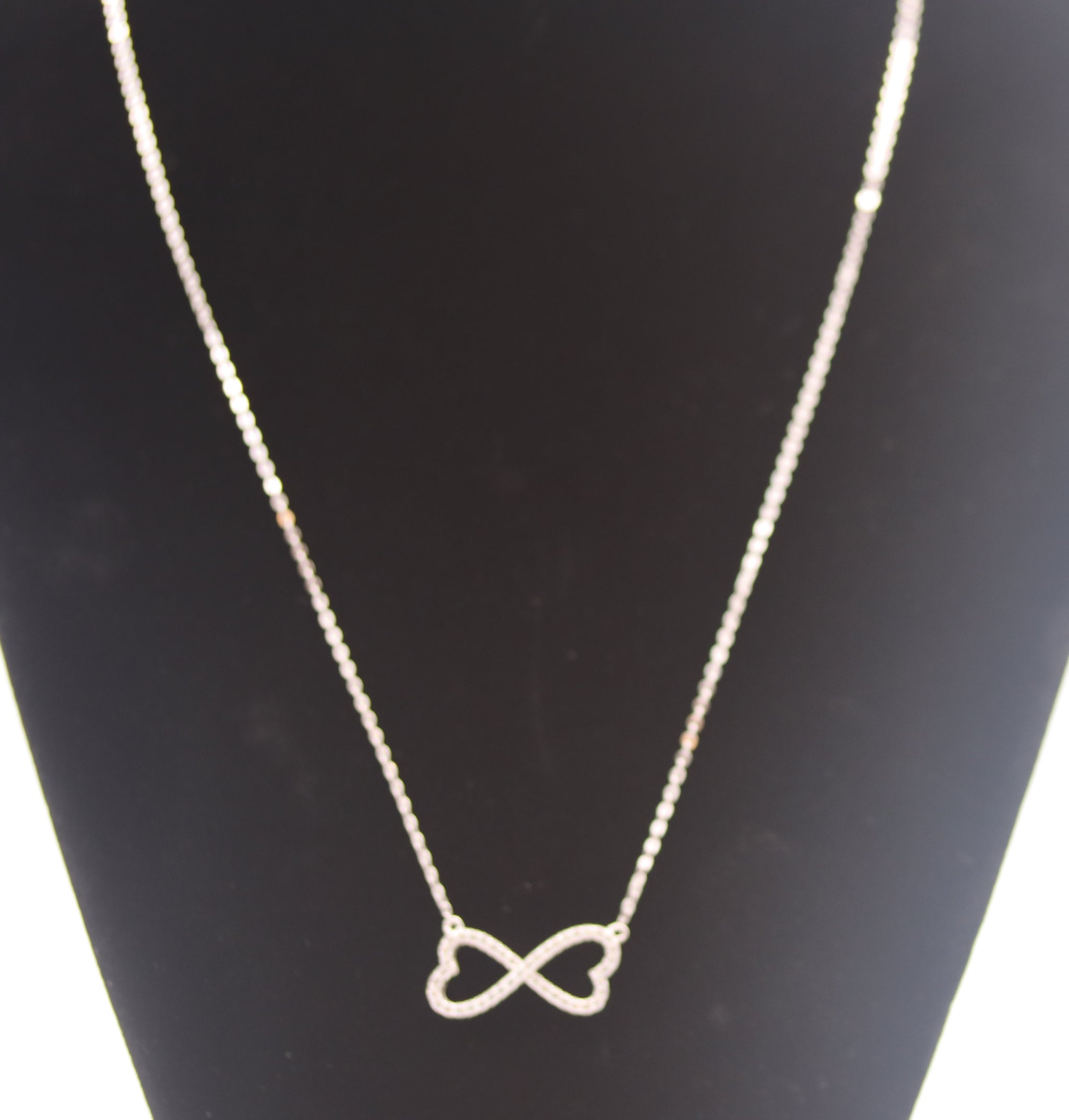 Sterling Silver Infinity Heart Cubic Zirconia Necklace