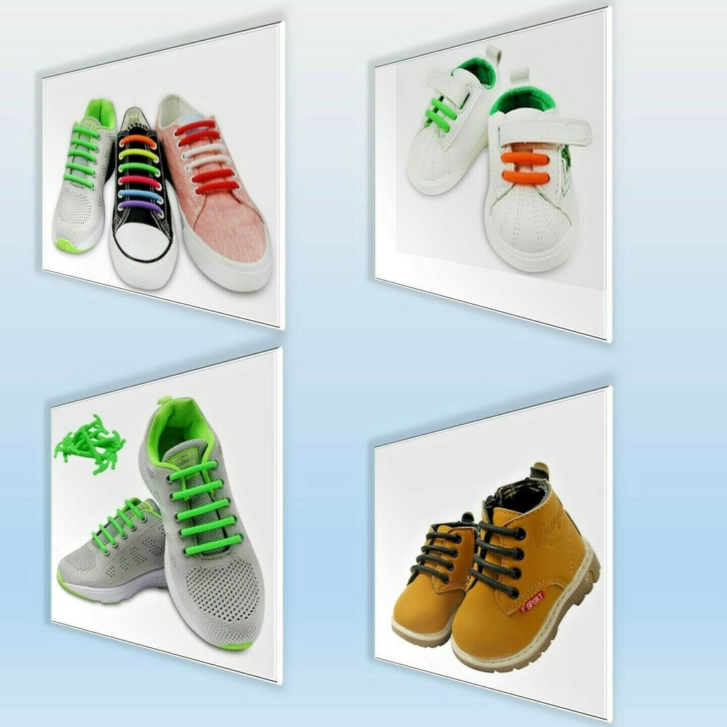 No Tie Shoe Laces for Adults and Kids - Silicone