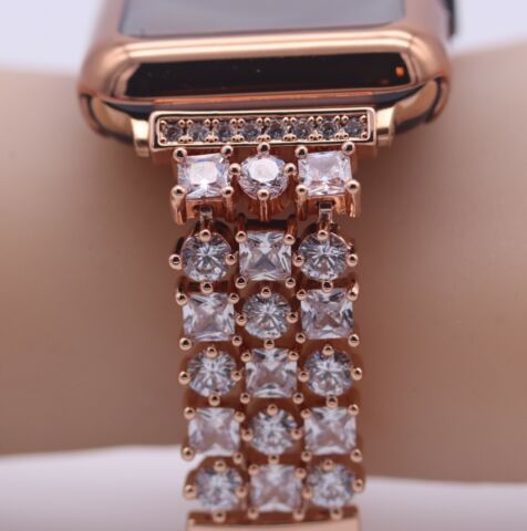 JewelTech 7 - Women Apple Watch Strap - Bold Design and Zircon Studded