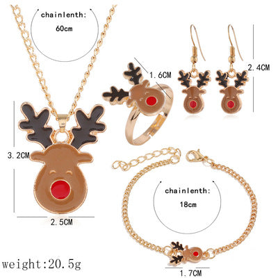 Elk Tree Glazed Jewelry Set