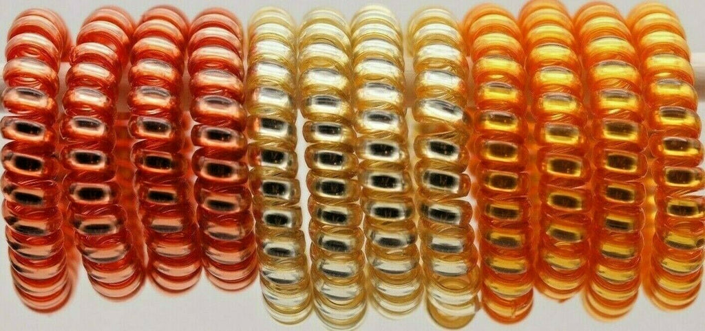 Spiral Hair Ties / Coil - 12 or 15 PC SET - LARGE SIZE