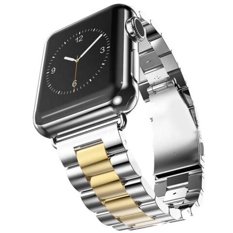 JewelTech 9 - Men's Stainless Steel Apple Watch Strap - Dual Color