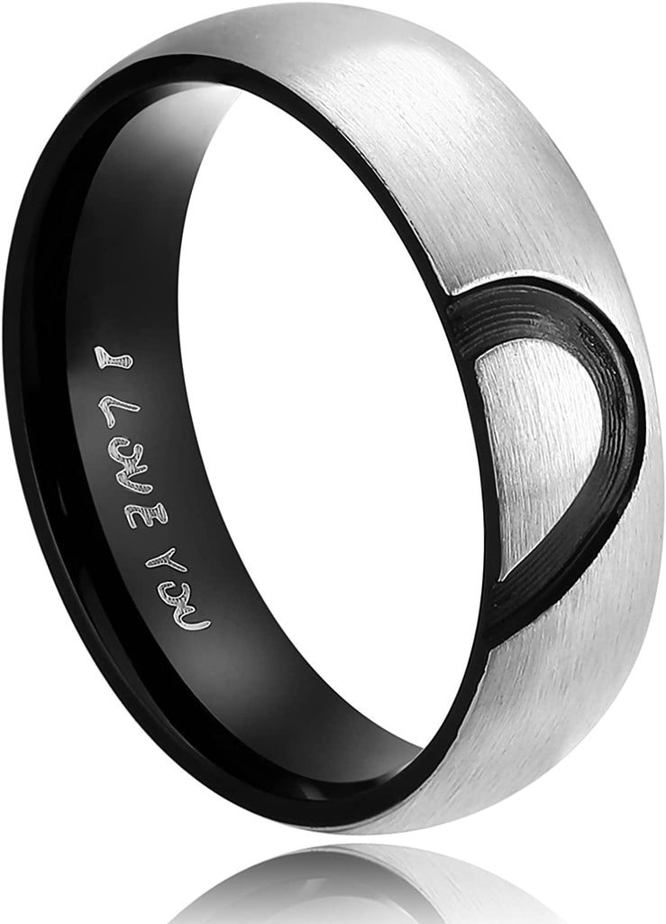Valentine's Day Stainless Steel Heart Couple Ring